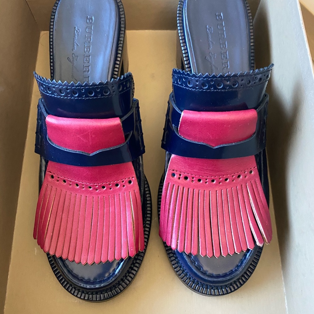 Burberry fringe mule